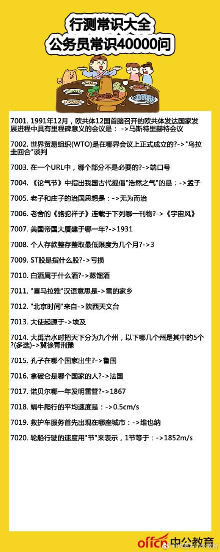 公务员行测常识100题详解及答案解析