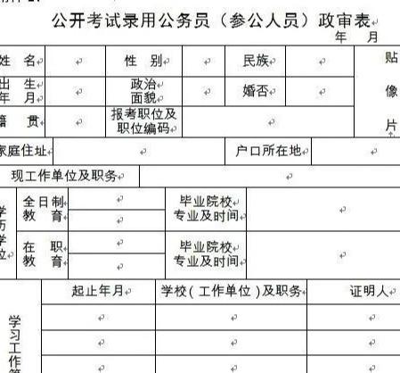 安徽公务员政审材料全面解析