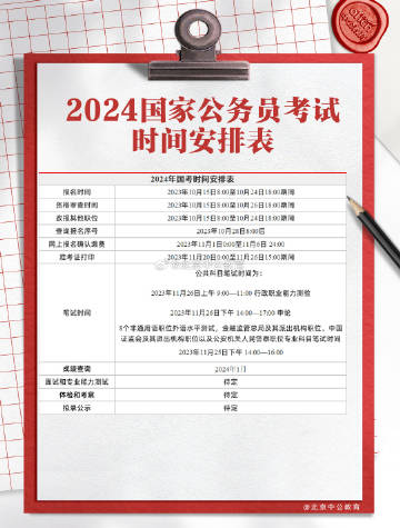 关于即将到来的2024年公务员考试时间探讨