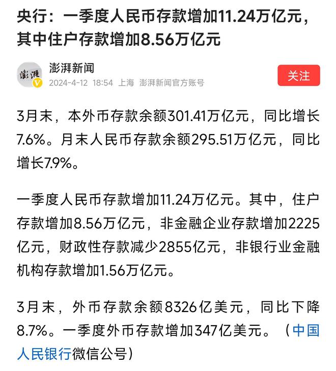 探究2024年中国住户人民币存款新增背后的经济趋势与现象